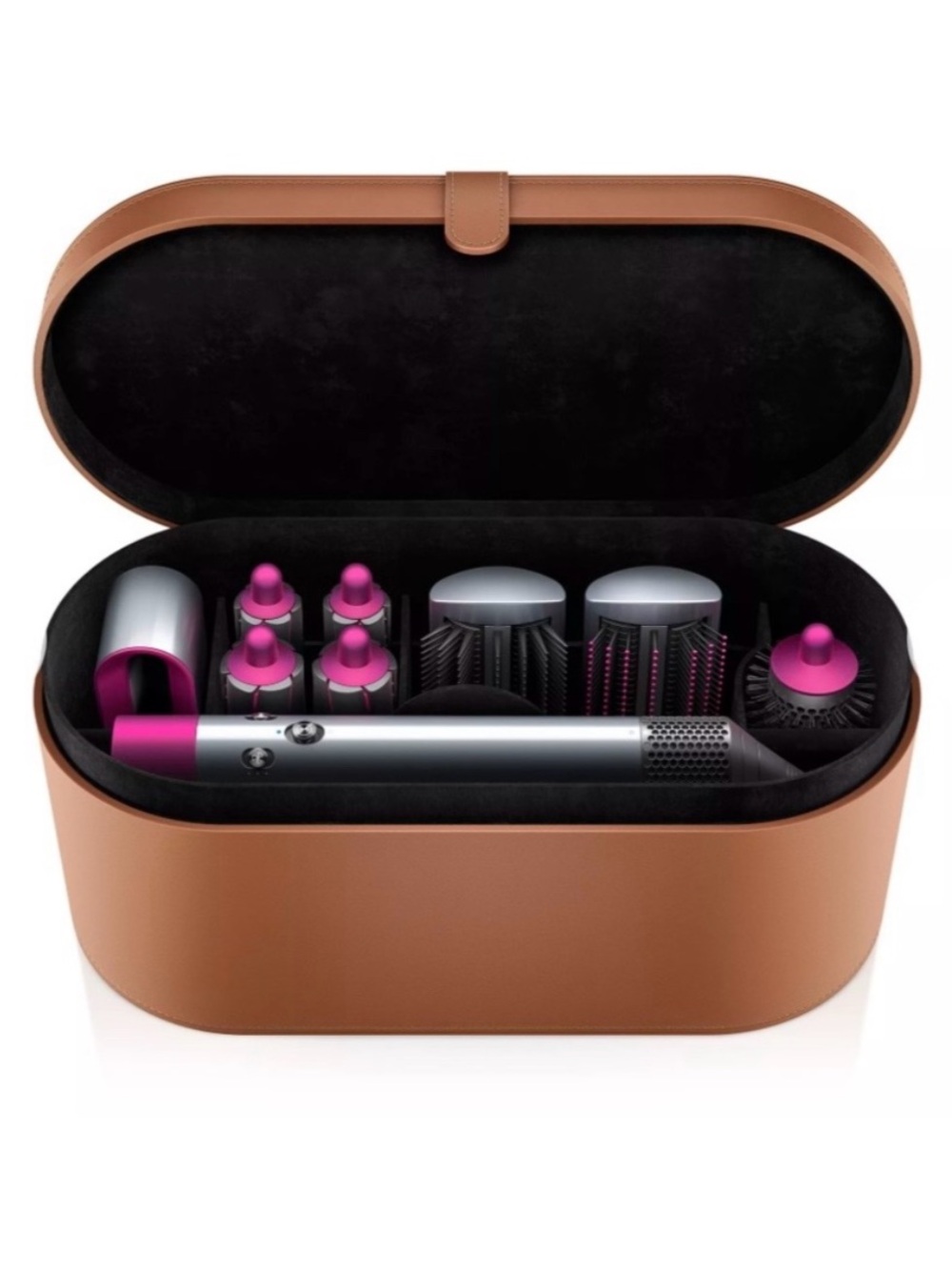 Dyson Complete Styling Set in Pink, Silver & Tan Travel Case + Extras! 🍂💅🏻